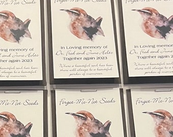 Sparrow Memorial Seed Packet Favors | Forget-Me-Not Seeds
