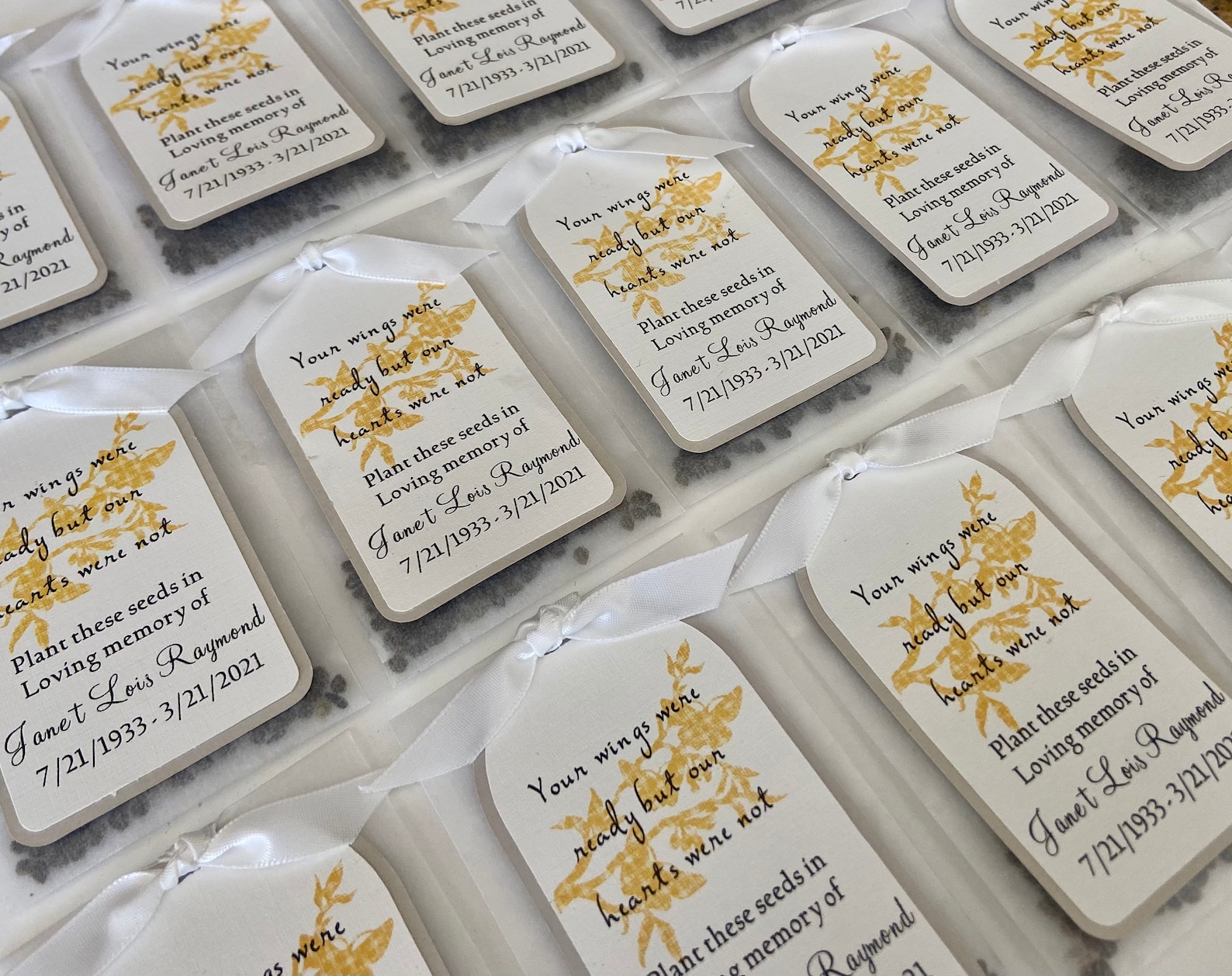 Memorial Seed Packet Favor Funeral Favor Sympathy Favor in Etsy