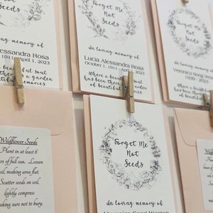 Custom memorial Favor Memorial Gift Seed packet favor sunflower favor gift wildflower favor seed packet favor