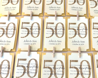 50th Anniversary Seed Packet Favor: Metallic Golden Celebration