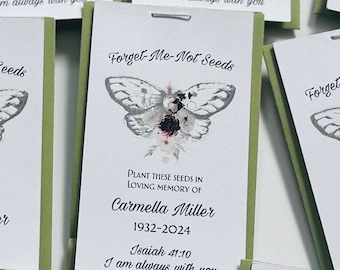 Personalized Memorial Seed Packet Favor: Watercolor Butterfly