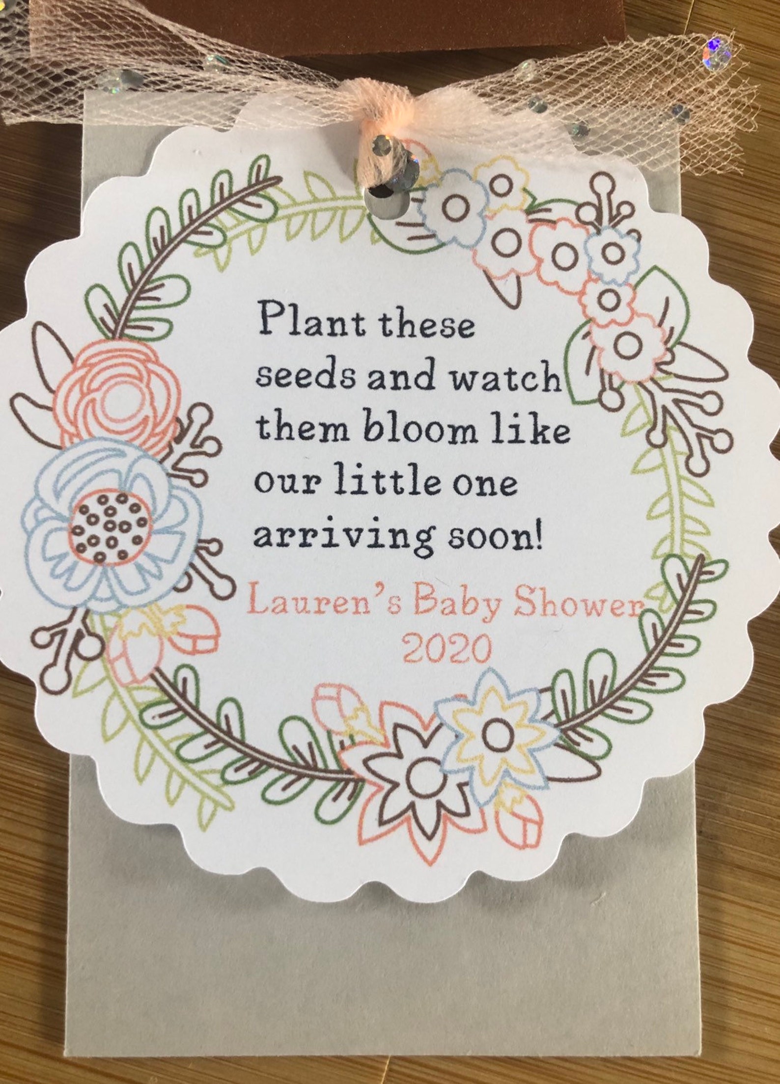 Custom Seed Packet Favors Baby Shower Birth Announcement Etsy