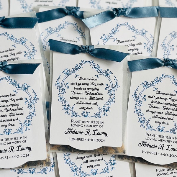 Personalized Memorial Seed Packet Favor funeral favor condolence favor celebration of life favor memorial favor keepsake favor seed favor