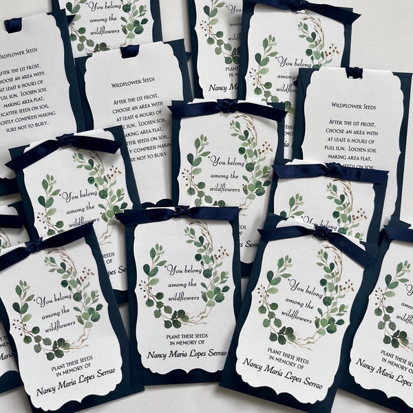 Memorial seed packet favor Celebration of life favor custom favor Personalized favor memorial favor wildflower favor sunflower favor funeral