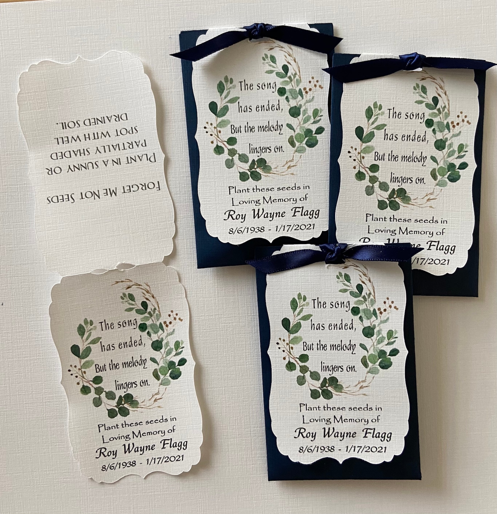 Memorial Seed Packets Favor Celebration of Life Gift to Etsy