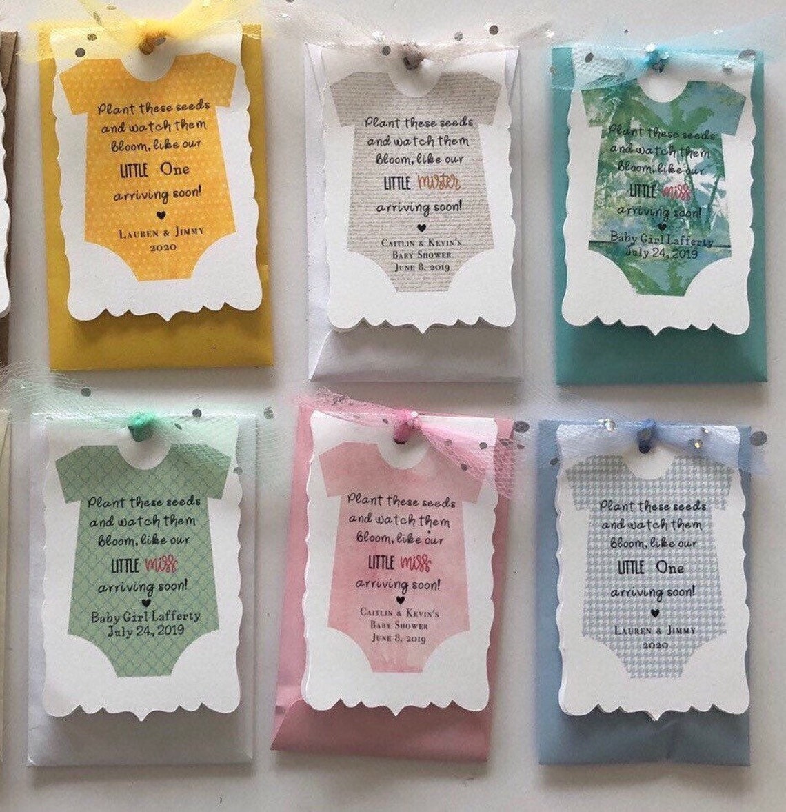 Onesie Custom Seed Packet Favors Baby Shower Baby Etsy