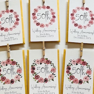 50th Anniversary Seed Packet Favor floral favor anniversary favor, wedding celebration favor, golden anniversary favor, keepsake favor seed