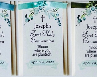 Personalized Seed Packet Favors, Religious Occasion Gift
