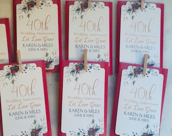 40th Anniversary Seed Packet Favors | Personalized Celebration Gift