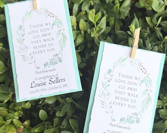 Wreath Memorial Seed Packet Favor Celebration of Life favor Seed favor wildflower favor memorial gift wildflower favor sunflower favor seeds