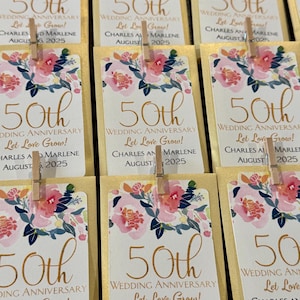 Seed packet favor Anniversary Favor 50th Anniversary  Golden Wedding anniversary favor Celebration favor Seed favor golden anniversary favor