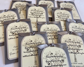 Custom memorial seed packet favors Funeral favor Condolence gift Tree memorial favor Seed packet favor Layered favor Personalized favor