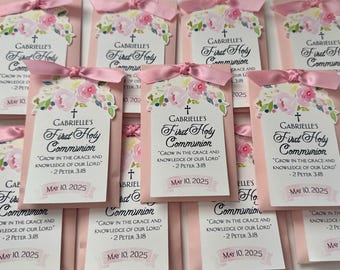 Personalized Wildflower Seed Packet Favor: Communion, Baptism, Confirmation