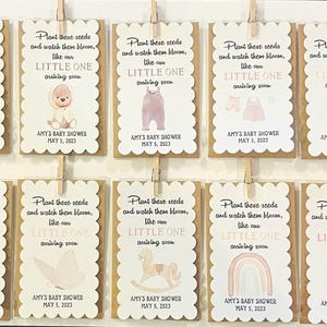 Faveur personnalisée de baby shower, thème Boho, Baby Shower, saupoudrer de bébé personnalisé, faveur de douche de bébé, carte de graines de tournesol, faveur de fleurs sauvages