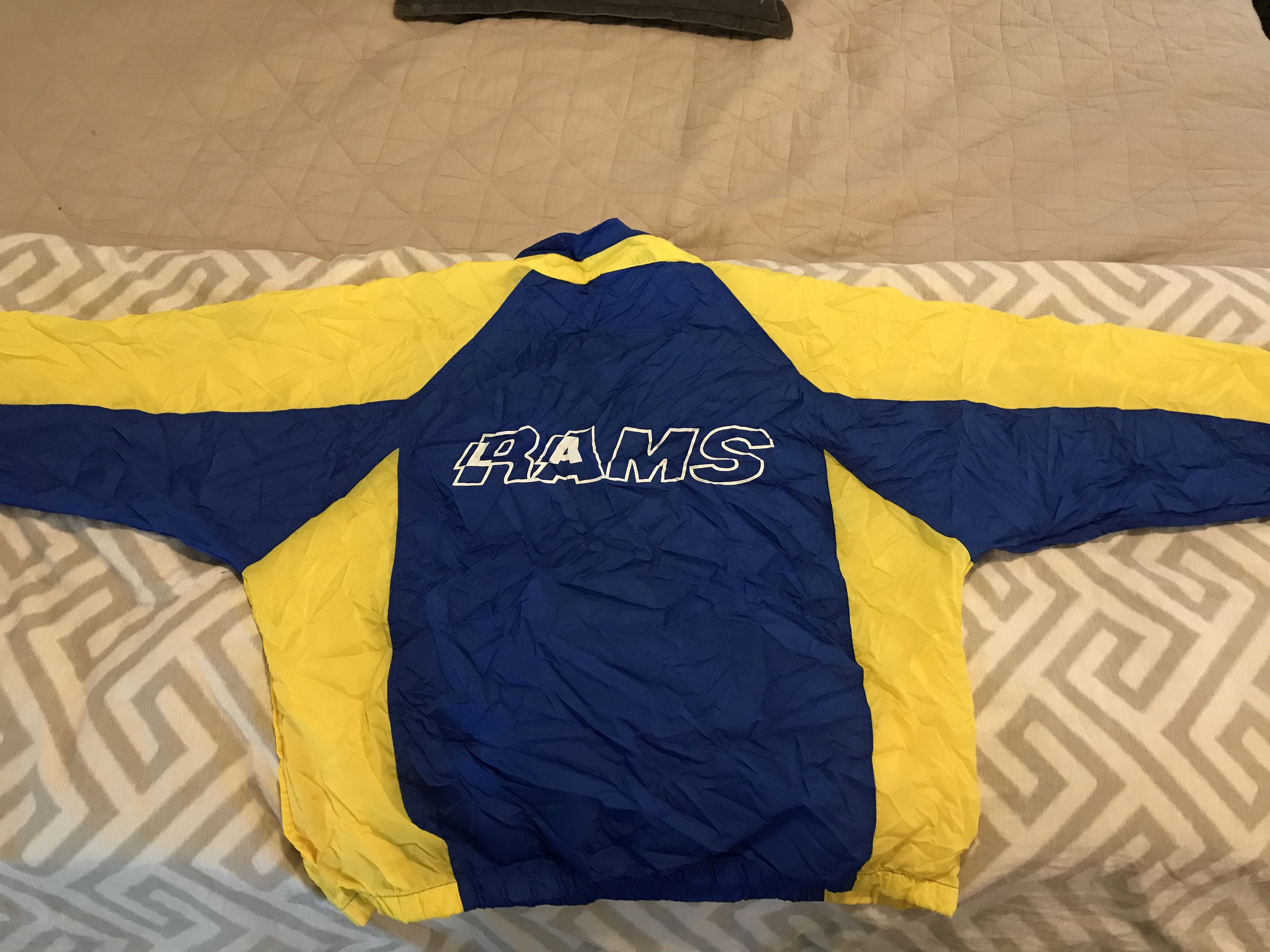 古着 used RAMS ウォームアップウェア XL Vintage Apex Jaket Los Angeles Rams XL Pouch Jacket - Etsy