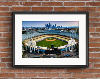 Los Angeles Dodger Stadium City Aerial Print