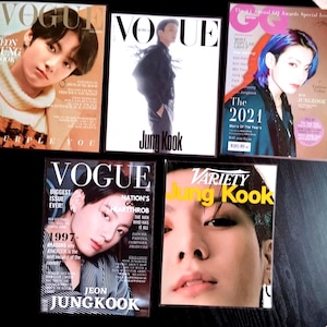 Lote de 5 decoraciones K-POP BTS Jungkook (2 versiones) Idea de regalo para fan del ejército