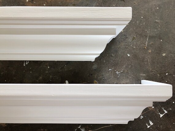 2 Piece Crown Molding Shelf Set With Lip Floating Shelves Etsy