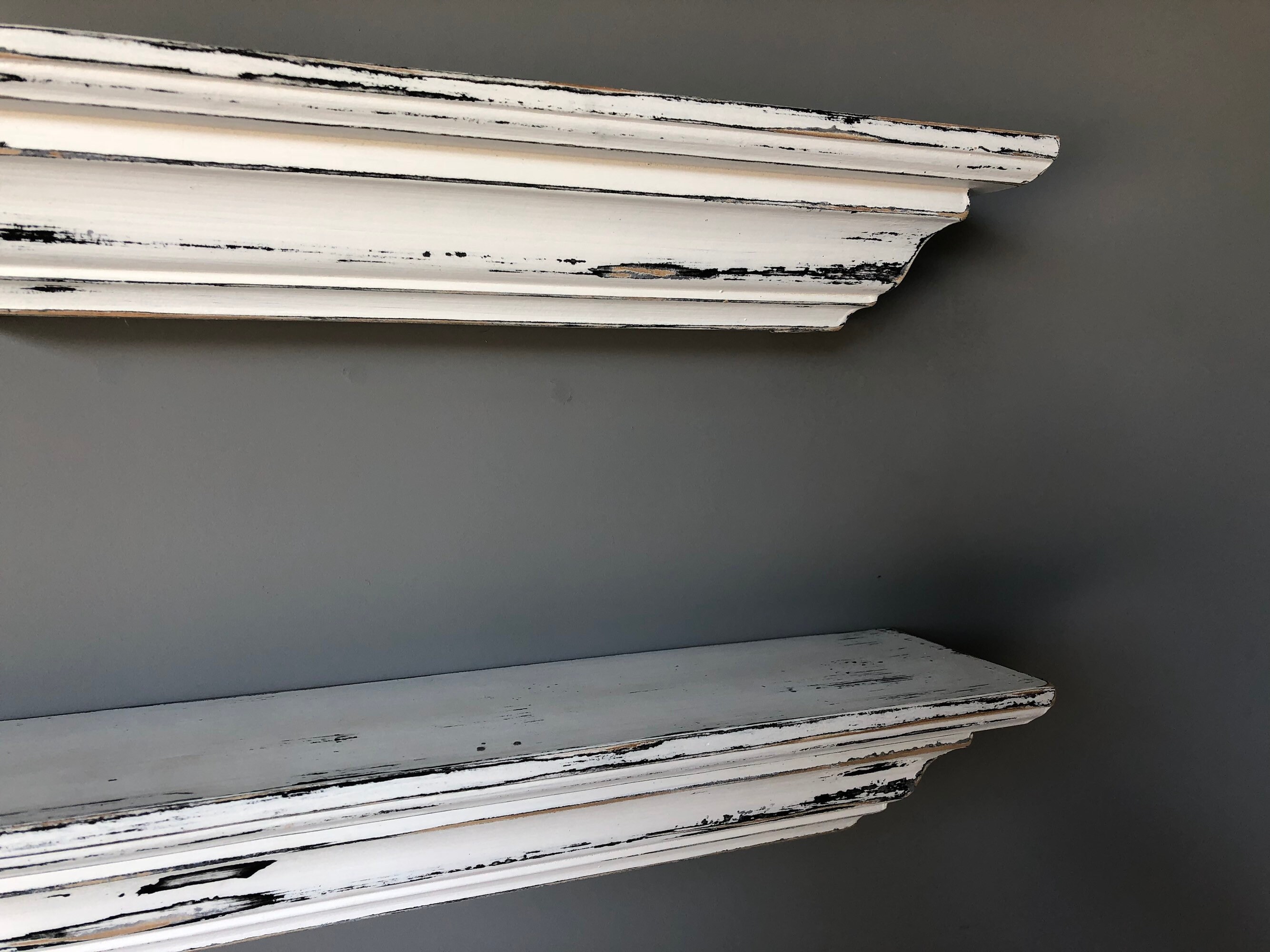 2 Piece Shelf Set / Crown Moulding Shelves / Farmhouse Shelves Etsy