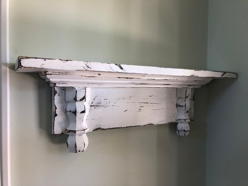 French Country Shelf / Distressed Floating Shelf / Bathroom Etsy