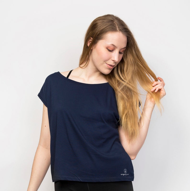 Women\u2019s Cropped Top Loose Fit Top Short Sleeve T-Shirt Organic Cotton Grey Oversized Top Organic Cotton Top Tee Activewear for Women