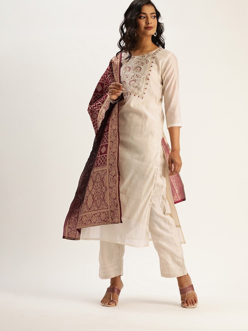 Indian Women Salwar Kameez Traditional Embroidered Designer Bollywood Wedding Festival Sangeet Dress Material.