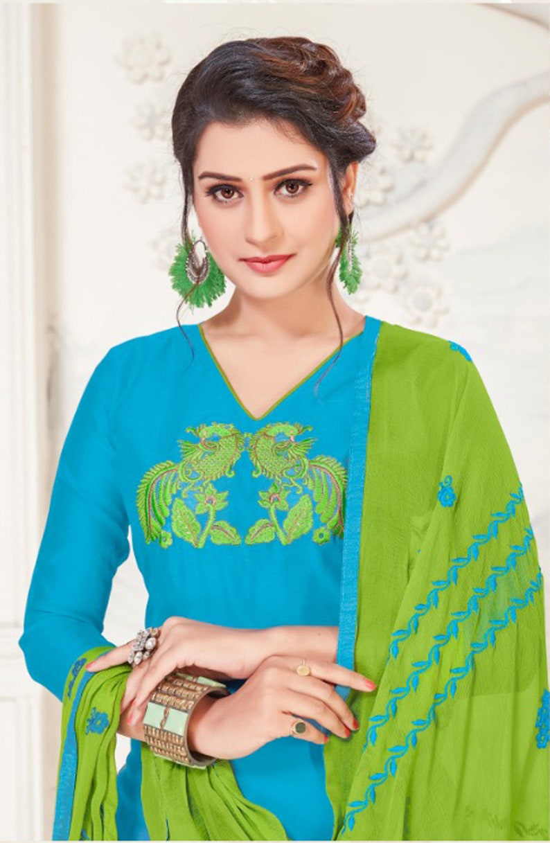 Indian Pakistani Women Girls Salwar Kameez Traditional Embroidered Designer Bollywood Wedding Festival Sangeet Dress Material Religious wear