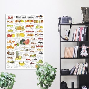 Fruit and Nuts Poster - Planet Poster Editions, German description, poster DIN A1 (84.1 x 59.4 cm)