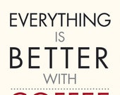 Everything Is Better With COFFEE Art Print Tom Frazier Miniprint Poster in small format 20 x 30 cm