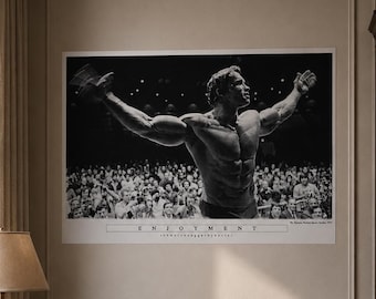 Arnold Schwarzenegger - Enjoyment - poster art print large size - premium quality - black and white - 61x91,5 cm