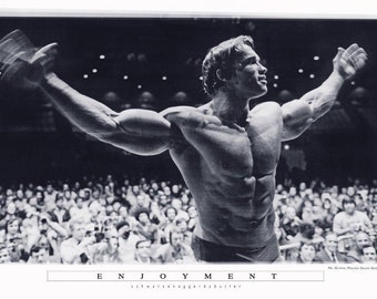 Arnold Schwarzenegger - Enjoyment - poster art print large size - premium quality - black and white - 61x91,5 cm