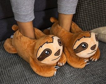 Chaussons en peluche Paresseux