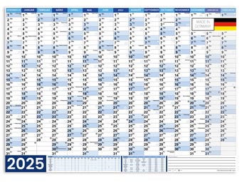 Calendrier mural/planificateur annuel 2025 Poster XXL - clair, de haute qualité, espace pour rendez-vous et notes