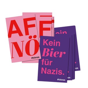 50 adesivi "AFnö" o "Niente birra per i nazisti" | Decalcomanie fcknzs fck afd nzs | Politico, fckafd | Resistente alle intemperie per uso esterno | 5,5 cm x 8,5 cm