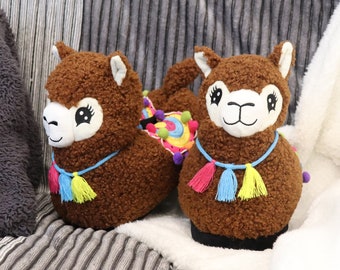 Chaussons peluche alpaga par SLOFFIES | pour adultes, taille unique