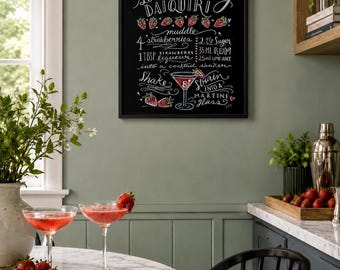 Lily & Val Kunstdruck Strawberry Daiquiri 30 x 30 cm | OHNE Rahmen