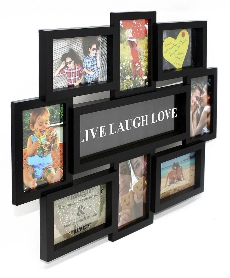 3D Photo Frame live LAUGH Love for 8 Photos Etsy