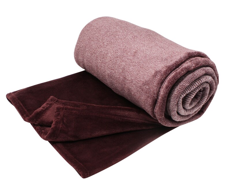Henrys Premium Living Blanch/Wool Cover/Day Blanch-High quality XL blanket-soft fleece, warm & fluffy | 140 x 190 cm | Bordeaux Red image 5