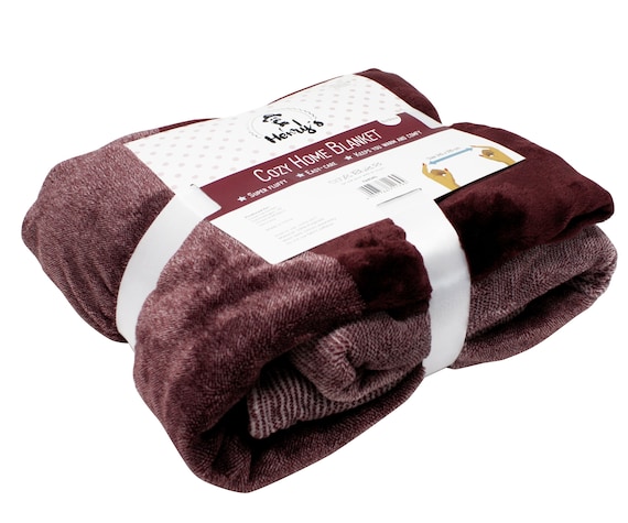 Henrys Premium Wohndecke / Wolldecke/ Tagesdecke - Hochwertige XL Decke - weiches Fleece, warm & flauschig | 140 x 190 cm | Bordeaux Rot