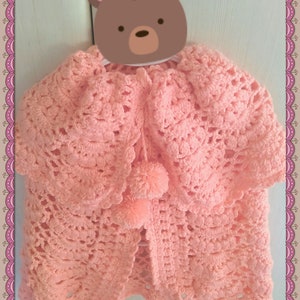 Crochet Shrug, Baby Shawl, Toddler Shawl, Crochet Shawl, Crochet Baby Clothes, Baby Girl Clothes, Baby Girl Outfits, Coming Home Outfit