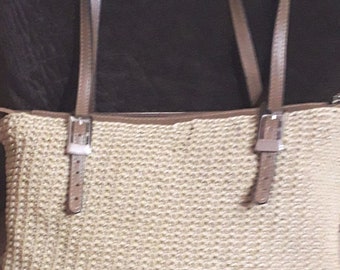 Beige- sand luxury  crochet Bag, all season bag ,shoulder handmade bag, Crochet handbag , Classic,Elegant, chic bag, gift for her