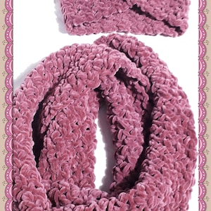 VELVET Cowl Adult - Luxe Cowl, Double Loop Scarf, Crochet, Velvet Scarf, Soft Cowl, velvet turban , soft hat,velvet headband