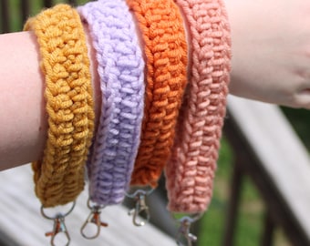 Boho Crochet Wristlet Keychain | Handmade Car Accessory, Crochet Bag Charm