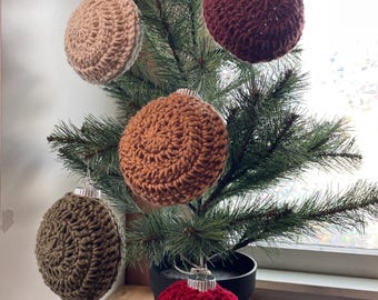 Handmade Crochet Christmas Ornament: Single Color Holiday Decor