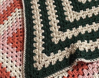 Custom Crochet Granny Square Blanket | Baby Blanket | Handmade Cozy Throw