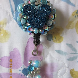 Blue glitter mouse head, bling mouse, mouse inspired