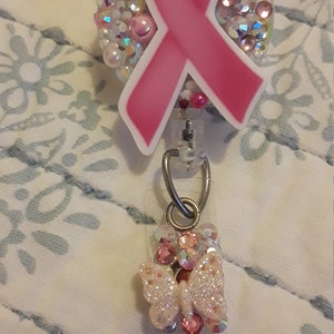 Butterfly inspired, pink ribbon