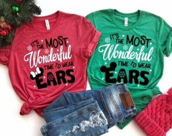 Disney Christmas Shirt, Disney Holiday Shirt, Women's Disney Shirt, Most Wonderful Time To Wear Ears, Mickey's Very Merry Christmas Party,