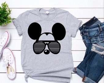 Mickey Mouse zonnebril shirt, Disney shirt, vrouwen Disney shirt, bijpassende Disney shirts, familie Disney shirts, kid's Disney shirt, Mickey