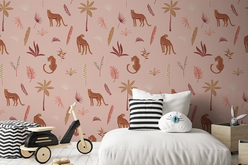 Safari Peel and Stick Wallpaper For Nursery Tiger and Jungle Etsy